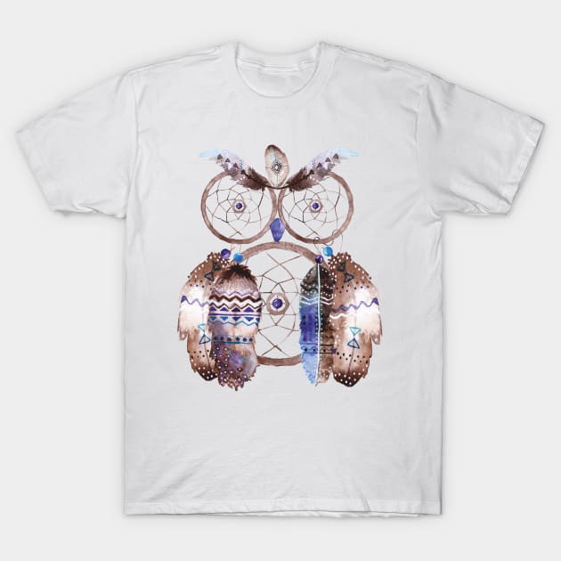 Owl Dreamcatcher T-Shirt by ZuskaArt